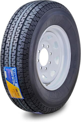 WINDA Trailer Tire Wheel Assembly ST205/75R15 8-Ply D 107L 5 Lug on 4.5" PCD White Spoke Rim in Saudi Arabia
