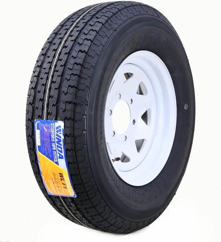 WINDA Trailer Tire Wheel Assembly ST205/75R15 8-Ply D 107L 5 Lug on 4.5" PCD White Spoke Rim in Saudi Arabia