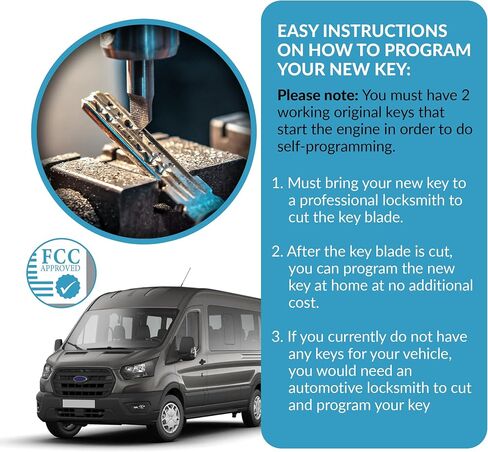 بديل Keyless2Go لمفتاح الرأس البعيد Ford Transit 164-R8126 مع شريحة مرسل مستجيب in Kuwait