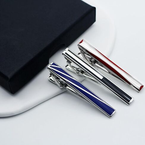 Unique Tie Clip For Men Set White Blue Red Tie Bars,Novelty Tie Clip Vine Pattern,Suitable For Wedding Valentine's Day Anniversary And Father's Day As a Gift in Saudi Arabia