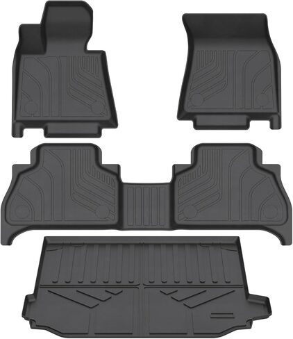 سجادات أرضية TadaMark وبطانة شحن مناسبة لسيارة BMW X5 2019 2020 2021 2022 2023 2024 طبق عميق أسود مناسب لجميع الأحوال الجوية 5 سجادات للركاب بطانة أرضية شديدة التحمل مقاومة للماء للسيارات - 4 قطع in Kuwait