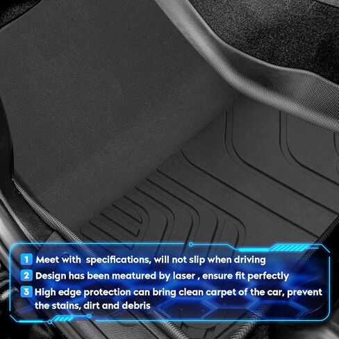 سجادات أرضية TadaMark وبطانة شحن مناسبة لسيارة BMW X5 2019 2020 2021 2022 2023 2024 طبق عميق أسود مناسب لجميع الأحوال الجوية 5 سجادات للركاب بطانة أرضية شديدة التحمل مقاومة للماء للسيارات - 4 قطع in Kuwait