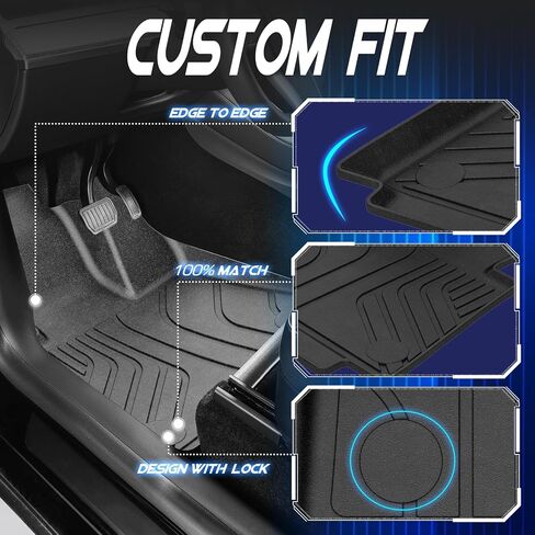 سجادات أرضية TadaMark وبطانة شحن مناسبة لسيارة BMW X5 2019 2020 2021 2022 2023 2024 طبق عميق أسود مناسب لجميع الأحوال الجوية 5 سجادات للركاب بطانة أرضية شديدة التحمل مقاومة للماء للسيارات - 4 قطع in Kuwait