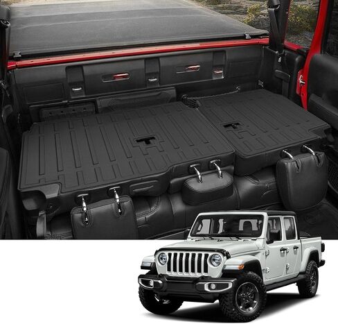 Custom for 2020-2024 2025 Jeep Gladiator JT Rear Seat Backrest Mats All Weather Protection TPE Accessories (Backrest Mats) in Saudi Arabia