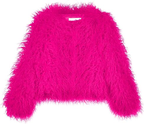 Women's Shaggy Faux Fur Outwear Coat Jacket Long Sleeve Warm Winter in Kuwait