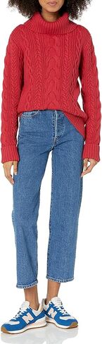Cable Stitch Women's Cotton Blend Cable Knit Turtleneck Pullover Sweater in Saudi Arabia