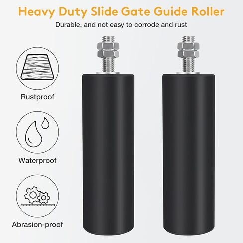 6" Gate Roller Guide with L-Bracket, Universal Adjustable Heavy Duty Sliding Gate Rollers,Sliding Gate Kit, Black Sliding Gate Guide Roller in Kuwait