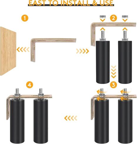 6" Gate Roller Guide with L-Bracket, Universal Adjustable Heavy Duty Sliding Gate Rollers,Sliding Gate Kit, Black Sliding Gate Guide Roller in Kuwait