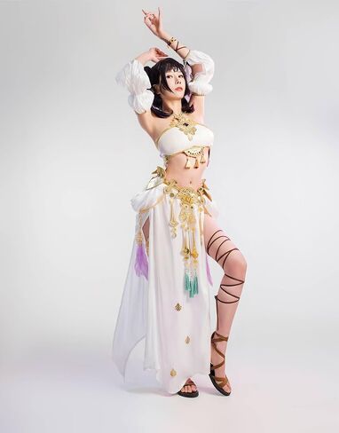 زي تنكري نسائي من miccostumes فستان طويل للراقصة مع مشابك شعر in Kuwait