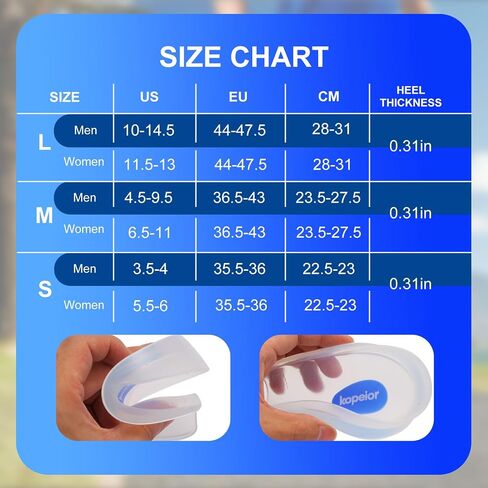 Heel Cups for Heel Pain Relief, Silicone Heel Pads 1 Pair, Gel Heel Cushions Inserts, Shoe Heel Pad Support Men Women, Plantar Fasciitis Heel Cup for Achilles Tendonitis,Heel Spurs (Medium) in Saudi Arabia