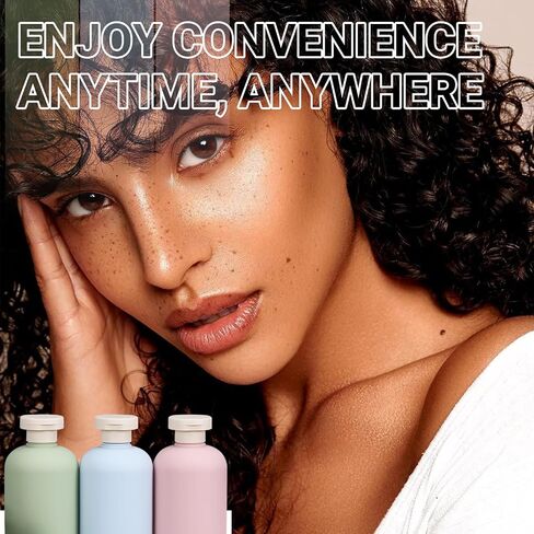 10oz 6Pcs Green Plastic Refillable Travel Shampoo And Conditioner Bottles Plastic Refillable Travel Shampoo Bottles With Flip Cap Plastic Refillable Shampoo And Conditioner Bottles Travel Size in Saudi Arabia