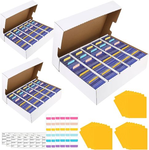 Trading Card Storage Box, 3900-Count Sports Card Boxes Card Sorting Tray Cases Card, Collection Box for Topps Football Basketball Cards,Collectors Card Organizer Box for MTG TCG Cards (4pack yellow) in Saudi Arabia