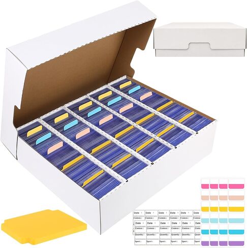 Trading Card Storage Box, 3900-Count Sports Card Boxes Card Sorting Tray Cases Card, Collection Box for Topps Football Basketball Cards,Collectors Card Organizer Box for MTG TCG Cards (4pack yellow) in Saudi Arabia