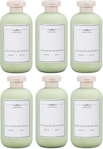 10oz 6Pcs Green Plastic Refillable Travel Shampoo And Conditioner Bottles Plastic Refillable Travel Shampoo Bottles With Flip Cap Plastic Refillable Shampoo And Conditioner Bottles Travel Size in Saudi Arabia