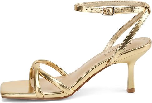 AIUNIIND Women's Kitten Low Heel Sandals, Strappy Square Open Toe 2.5 inch | Adjustable Ankle Strap, Comfortable All Day, for Summer, Going out, Dress, Party, Prom, Wedding Guest Occasions in Saudi Arabia