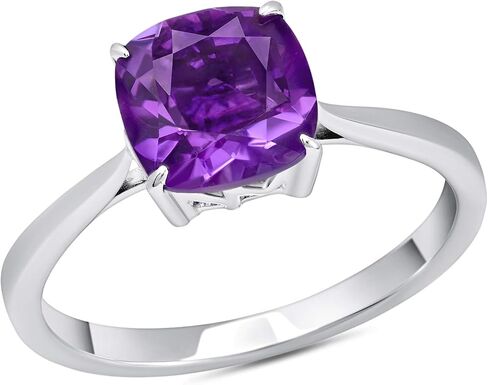 3 CT Birthstone Rings for Women – 925 Sterling Silver with 4-Prong Setting – 8 mm Solitaire Gemstone Engagement Ring Size 7 by Nicole Miller Fine Jewelry in Saudi Arabia