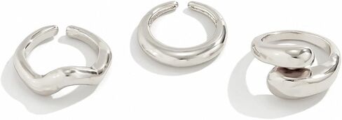 GIGB PBDK Chunky Gold Dome Knuckle Rings for Women Twisting Silver Thumb Statement Ring Set Stackable Open Finger Rings Jewelry Accessories in Kuwait