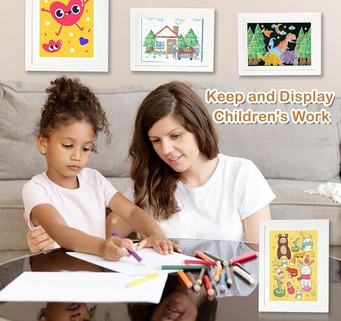 1-Pack Kids Artwork Frames Changeable with Stand 8.5x11 Front Opening, A4 Art Frames for Kids Art Storage, Art Picture Frame with Mat and 2 Acrylic Boards, Kids Room Decor Art Display, Holds 150Pcs in Saudi Arabia