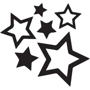 Simple Full Star 2 (Black) (Set of 2) Premium Waterproof Vinyl Decal Stickers for Laptop Phone Accessory Helmet Window Bumper Mug Tuber Door Wall Decoration