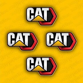 Caterpillar Equipment Machinery CAT Logo RED 150x90mm 4pcs Aftermarket Decal/Aufkleber/Adesivo/Sticker/Replacement Set