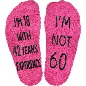 60th Birthday Gifts Ideas Cotton Socks, Gifts for 60th Birthday Women, 60 Year Old Birthday Gifts for Women, Unique Gifts for Women in Their 60s, New Year Christmas Gifts for Family Friends