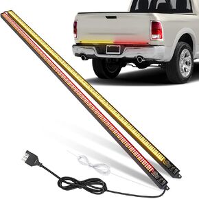 OPP ULITE 60inch Led Tailgate Light Bar 5 Functions Red Running Brake Light White Reverse Light Amber Turn Signal Lights, 432-Led No Drill Install Waterproof Strip for Truck, Pickup, SUV, RV, Van