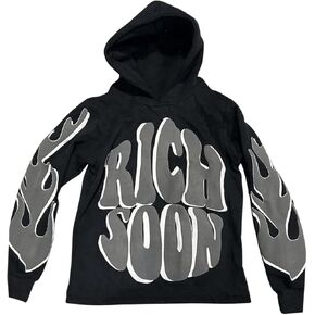Men's Graphic Oversized Hoodies Long Sleeve Loose Street Hoodie Pullover Sweatshirts