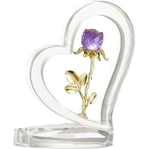 Love Crystal Red Rose Home Decoration, Glass Rose Statue, Bedroom and Living Room Flower Ornaments, Handmade Collectibles, Valentine's Day, Mother's Day Wedding Gift