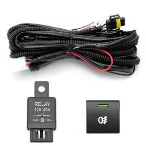 H11 H8 880 881 Fog Light Relay Wiring Harness Socket Connector for 2019+ Toyota RAV'4 Camry Corolla Avalon Tundra Highlander with 12V 40A Relay & ON/Off Switch LED Fog Driving Light