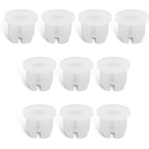10 PCS Car 0.51" x 0.41" Door Lift Rod Fixing Buckle, Fastening Anti-Vibration Anti-Rust Door Lock Central Control Rod Slide Rail Lock Buckle, One-Piece Molded Parts for Cars Trucks (White)