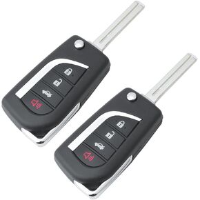 2Pcs Compatible with Toyota HYQ12BFB Camry 2018-2021 Car Key Fob Flip Keyless Control Entry Remote 89070-06790 4 Button Vehicles Replacement (H Chip)
