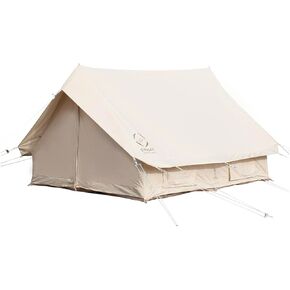 S'more Dolce Lodge Canvas Tent, 4~6 Person, 4 Season Luxury Outdoor Tent for Family Glamping, Car Camping, Outdoor Party, 10'x10'x6.5'