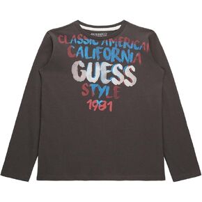 GUESS Boys' Eco Long Sleeve Triangle Graphic T-Shirt