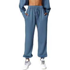 ABOCIW Cargo Sweatpants for Women Fleece Lined Straight Leg High Waisted Baggy Athletic Joggers Pants with Pockets