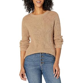Goodthreads Women's Cotton Shaker Stitch Crewneck Sweater