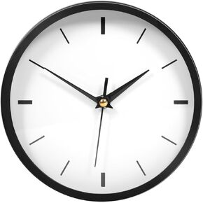 Small Wall Clocks for Living Room,8 Inch Modern Wall Clock Battery Operated,Non Ticking Silent Wall Clock for Bedroom,Office,Kitchen,Farmhouse,White