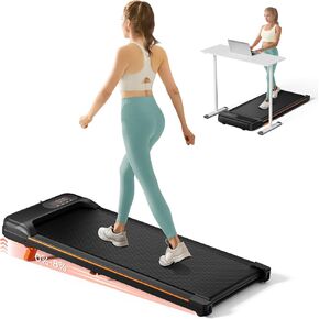 2 in 1 Walking Pad, Under Desk Treadmill with Incline for Home Office, 3.0HP Folding Treadmill with 300 Lbs Weight Capacity, Speaker, Remote Control and LED Display