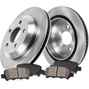 Callahan Brake Parts Front Brake Kit For 1994 1995 1996 1997 1998 1999 Dodge Ram 1500 4WD Replacement Brake Rotors and Metallic Pads