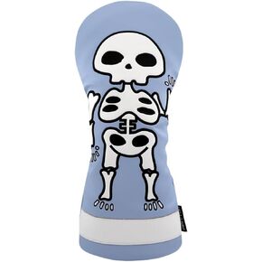 Golf Club Head Cover for Woods, Synthetic Leather Golf Headcovers for Golfers - 3 Wood Headcover Skull Golf Fairway Wood Head Cover Headcover