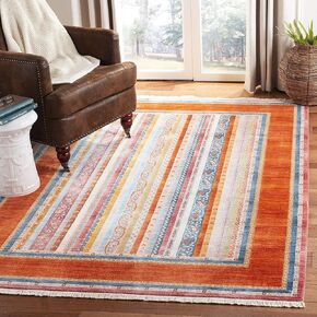 SAFAVIEH Bokhara Collection 8' x 10' Orange / Blue BOK138P Fringe Area Rug