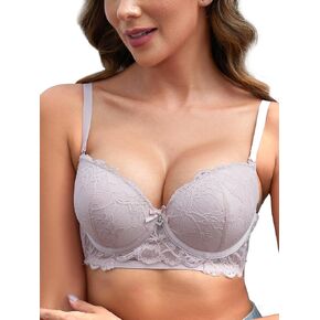 Women's Push Up Lace Bra Add 1 Cup Full Coverage Plunge Padded Underwire Lift Up Bras