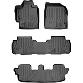 MAXLINER Floor Mats 3 Row Liner Set Black for 2008-2013 Toyota Highlander Non Hybrid