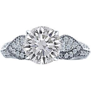 2 Carat Lab Grown Synthetic Round Vintage Milgrain IGI Certified Diamond Engagement Ring (1.5 Ct, I-J Color, SI1-SI2 Clarity Center)