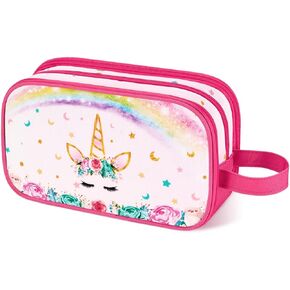 Dinosaur Toiletry Bag - Travel Toiletry Bag for Boys Kids Christmas Birthday Gift Toiletries Makeup Cosmetic Pouch Camping Traveling Toiletry Case Water-resistant Wash Bag Dopp Kit with Mesh Pocket