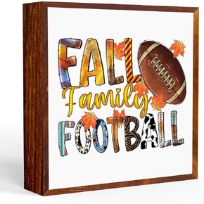 Vintage Fall Decor Autumn Desk Decor Wooden Box Sign Office Home Farmhouse Bedroom Kitchen Living Room Decor Wood Square Box Sign for Table Bookshelf Tiered Tray Wall Decor Thanksgiving Christmas