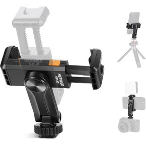 NEEWER Metal Phone Tripod Mount with Cold Shoe NATO Clamp for DJI RS3 Pro Mini Gimbal Stabilizer, Freely Adjustable Joints Phone Holder Compatible with iPhone 15 Pro Max Canon Nikon Sony Camera Cages