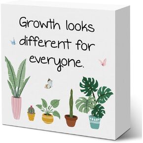 Inspirational Wooden Box Sign Growth Mindset Wall Decor Classroom Decor Therapy Office Decor Plant Wooden Plaque Sign Classroom Decorations Living Room Nursrey Home Decor Desk Shelf Table Decor in Saudi Arabia