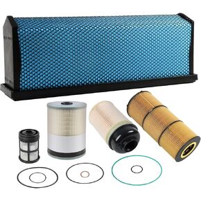 Filter Kit - PF9908 Fuel Filter, AF27879 Air Filter, FS19915 Fuel Water Separator Filter, P551005 Oil Filter for Freightliner Cascadia DD Series DD13, DD15, DD16