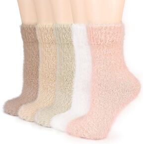 BROPAPAP Fuzzy Socks for Women Men Fluffy Thick Warm Winter Soft Cozy Plush Sleep Home Fleece Cabin Soft House Socks Gifts