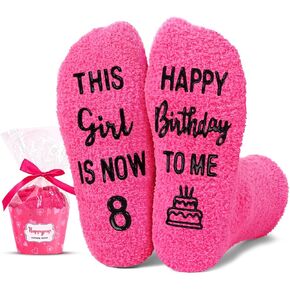 HAPPYPOP 7th Birthday Gifts for Girls - Socks for Kids Age 7, Presents for 7 Year Old Girls, Gift Ideas for Seven Year Old Girls